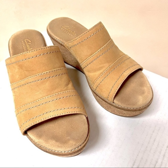 Clarks Aisley Lily Y2K Platform Light Tan Nubuck Womens sandals size 6 - Picture 4 of 11